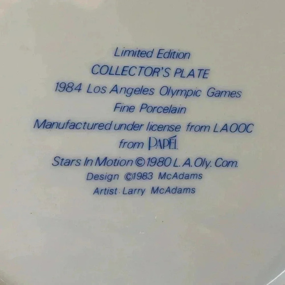 1984 LA Olympic Souvenir Plate - Picture 3 of 6